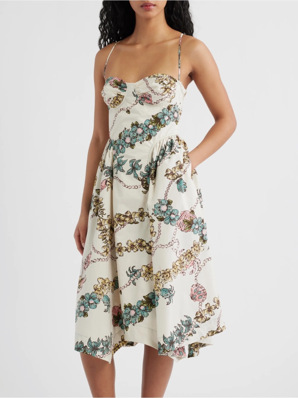 Free People Cherish Cotton Dress Ivory Combo Size 6 NWT